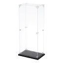 アクリルディスプレイケース 10x15x40cm クリアディスプレイボックス 組み立て式防塵ディスプレイボックス 収納オーガナイザー コレクション アクションフィギュア用(3)