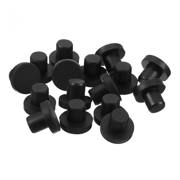 ゴム栓 シリコン栓 16個 黒いゴムストッパー 8.5-8.8mm穴に適した9mmプラグホール