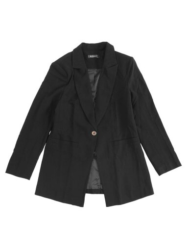 Allegra K レディース ビジネススーツブレザー ノッチラペルカラー ワンボタン オフィスジャケット ブラック XL Allegra K レディース ビジネススーツブレザー ノッチラペルカラー ワンボタン オフィスジャケット ブラック XL