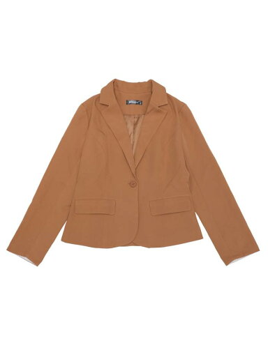 Allegra K レディース オフィススーツブレザー コントラストワンボタンブレザー ジャケット ブラウン XL Allegra K レディース オフィススーツブレザー コントラストワンボタンブレザー ジャケット ブラウン XL