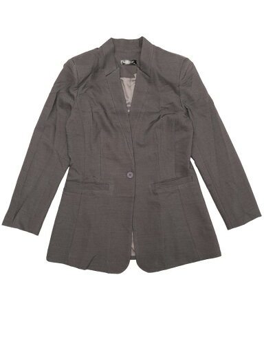 Allegra K レディース シングルボタンブレザー オフィスラペル 長袖ジャケット スーツブレザー ダークグレー XS Allegra K レディース シングルボタンブレザー オフィスラペル 長袖ジャケット スーツブレザー ダークグレー XS