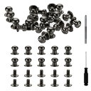 丸頭ボタンスタッドスクリュー8mm ホローパンチドライバー付きの合金製レザーリベット 修理や布地 衣類 靴 バッグのDIY装飾用シルバー
