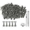 200セットのレザーリベット 6mm x 8mm メタルダブルキャップリベットスナップスタッドファスナーと3個の設置ツール レザークラフトDIY装飾用 ガ ンメ...