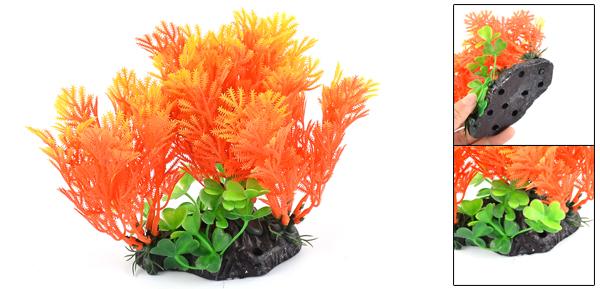 ソウテン 人工水草 プラスチック製植物 人工水草 水槽デコレーション オレンジ グリーン