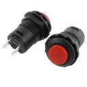 押しボタンスイッチ レッド プラスチック オフ/オン ラッチング NO AC 3A/125V 1.5A/250V 3個入り