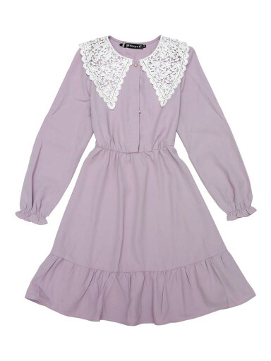 Allegra K 丸襟 Aラインワンピース ドレス レース ヴィンテージ フリル裾 レディース ピンク M Allegra K 丸襟 Aラインワンピース ドレス レース ヴィンテージ フリル裾 レディース ピンク M