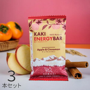 Shonai Special(ショウナイスペシャル) KAKI ENERGY BAR(柿ベースエナジーバー) アップルシナモン 3本 【登山 マラソン ランニング トレイルランニング トライアスロン 行動食 補給食 グルテンフリー ビーガン】