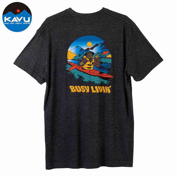 楽天外遊びの専門店CamCom（カムカム）KAVU カブー メンズ Tシャツ 半袖 Sasquatch River Dayz/サスカッチリバーデイズ 19811267 半袖シャツ カットソー トップス クルーネック カジュアルウェア おしゃれ かっこいい アメカジ アウトドア ランニング 登山 ハイキング フェス 男性 春服 夏服 A&F セール SALE