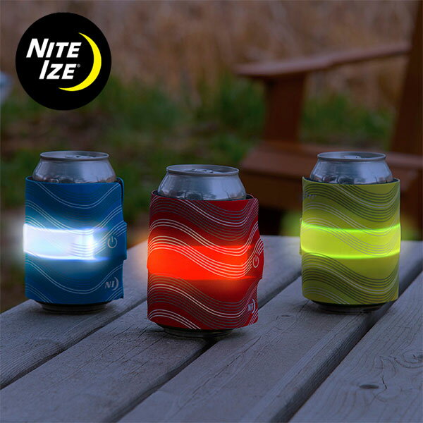 NITE-IZE ナイトアイズ SLAPLIT LED DRINK WRAP(スラップリット LEDドリンクラップ) SLDW-R3 保温保冷が可能な光るドリンクカバー LEDマーカー ネオプレーン おしゃれ キャンプ用品 ナイトキャンプ 夜間 フェス 登山 ハイキング アウトドア セール SALE