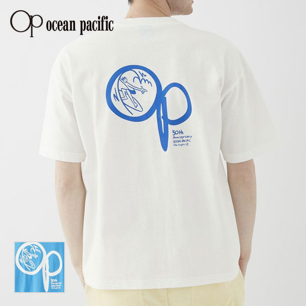 OP(OCEAN PACIFIC×PalmGraphics) オーシャンパシフィック ユニセックス 50thコラボTシャツ 512527 メンズ レディース 半袖Tシャツ 半袖シャツ おしゃれ アメカジ トレイルランニング 登山 ハイキング フェス キャンプ用品 アウトドア用品 男性 女性 プレゼント ギフト