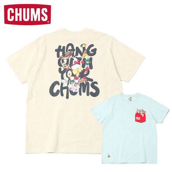 チャムス Tシャツ レディース CHUMS チャムス HWYCスチールクーラーポケットTシャツ メンズ・レディース お返し おしゃれ Tシャツ 半袖Tシャツ 半袖 トップス カットソー プルオーバー 無地 白 ブランド アウトドア キャンプ フェス おしゃれ かわいい 人気 夏服 お揃い ペアルック 服 コットン シンプル