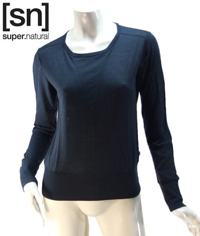 【sn】super.natural スーパーナチュラル レディース W BOXY CREWE TOP 110 / 長袖Tシャツ W003100-285