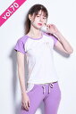 MIKANO ミカノ MIKALANCE ミカランセ 袖切替エアリーTシャツ(スタッズ付) V70 70713 フィットネス ウェア ズンバウェア zumbaウ...