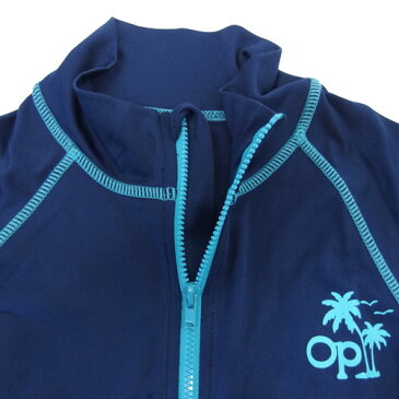 OP(OCEAN PACIFIC) オーシャンパシフィック キッズ ラッシュガード/ラッシュジャケット 長袖ルーズ ネイビー 569430(568430)(567430) 紫外線防止 熱中症対策 UVカット UV対策 日焼け防止 UPF50+ 水着 夏用 海水浴 旅行 海外旅行 川遊び 水遊び マリンスポーツ アウトドア