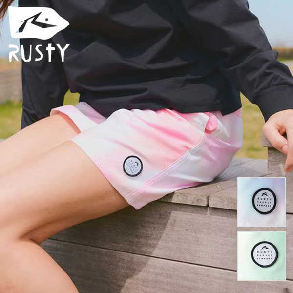Rusty ラスティー レディース サーフパンツ ボードショーツ タイダイ柄 925400 水着 大きいサイズ UVカット 夏用 おしゃれ ハーフパンツ 紫外線...