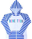 楽天外遊びの専門店CamCom（カムカム）BENETTON ベネトン 子供 キッズ 男の子 女の子 ラッシュガード ジャケット 長袖 129881 水着 大きいサイズ 紫外線対策 UVカット 接触冷感 夏用 かわいい 海水浴 水泳 スイミング プール 学校 体育 日焼け防止 旅行 スノーケル ランニング アウトドア サマーセール SALE