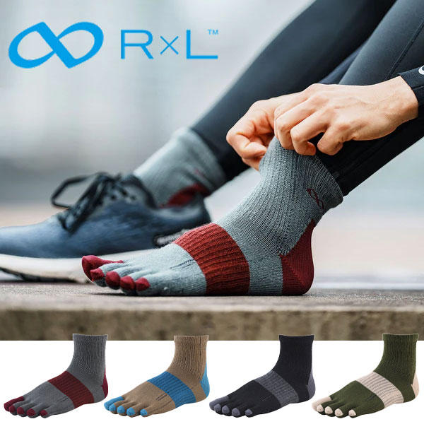 楽天外遊びの専門店CamCom（カムカム）R×L SOCKS （アールエルソックス） M-RACING メリノウール ランニング グリップ ソックス（5本指） メンズ・レディース ショート丈ランニングソックス 【トレイルランニング トレラン ランニング ソックス ジョギング アウトドア 登山 ウォーキング ハイキング 男性 女性】