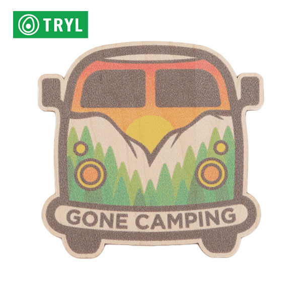 TRYL WOOD STICKER(EbhXebJ[) Gone Camping ؍ނgpRfނ̃XebJ[ ygCjO WMO AEghA ubVNtg XebJ[ V[ ObYz