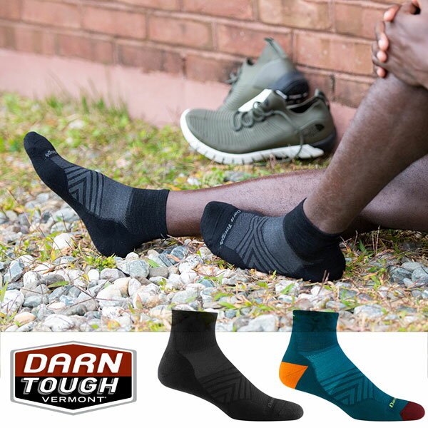 Darntough ダーンタフ Run 1/4 Ultra-Lightweight with Cushion(ラン 1/4ソック ウルトラライトウェイト クッション) メンズ ショート丈ランニングソックス トレラン ソックス 靴下 トレイルランニング 登山 ハイキング サイクリング 自転車 アウトドア 男性 Darn tough