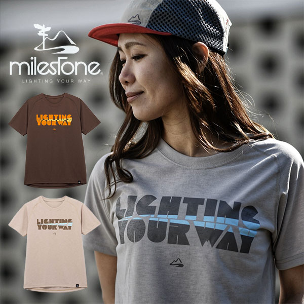 milestone マイルストーン milestone original canvas T-SHIRTS BEAM Brown/Beige MST-016 メンズ・レディース 半袖Tシャツ 半袖シャツ トレイルランニング マラソン トレラン ランニング ウェア トップス ジョギング アウトドア 登山 ウォーキング ハイキング 男性 女性