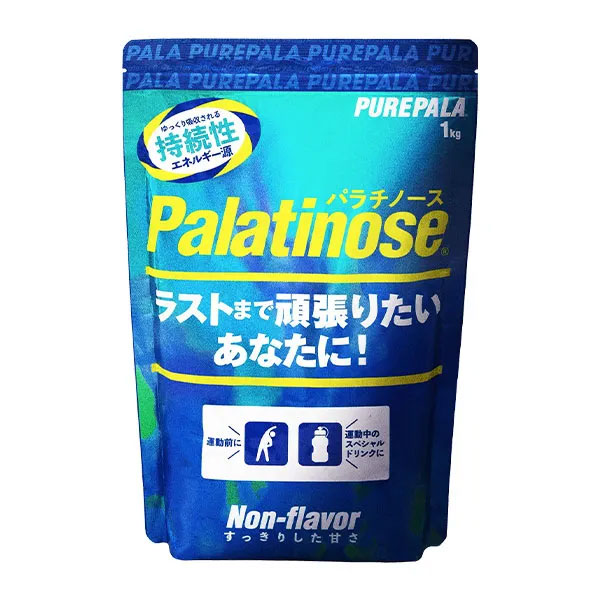 Spec 栄養成分表 (100gあたり) エネルギー: 380kcal タンパク質:0g 脂質: 0g 炭 水 化 物:94.9g 食塩相当量:0g 原材料 パラチノース?はてん菜生まれの糖質で、はちみつの中にも含まれる食品です。 内容量 1kg 商品説明 持続性エネルギー"パラチノース?"のスティックタイプです。 1袋20gなのでレース中のなどにもぴったり 運動前・運動中にシェーカーで水やスポーツドリンクに混ぜて飲むのがおすすめです。 砂糖の約半分の甘さで後味もすっきり。 【おすすめの摂取の仕方】 ・水(約500ml)に40g(スティック2袋)を溶かして ・スポーツドリンク(約500ml)に20g(スティック1袋)を溶かして 配送方法 宅配便のみ