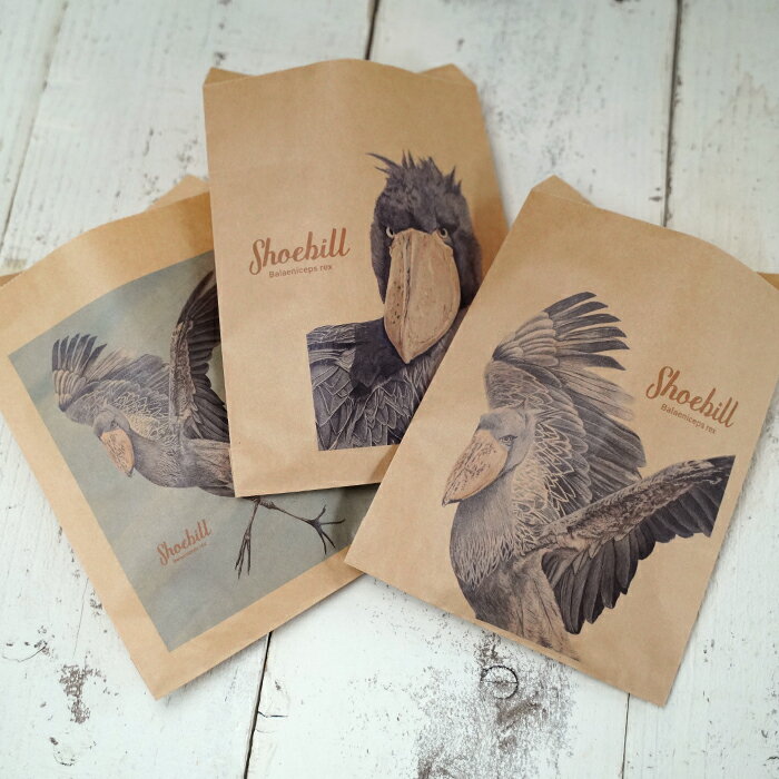 ハシビロコウ ラッピング袋 ペーパーバッグ 文具 クラフト紙 ハシビロコウ雑貨 レトロ 花鳥園 日本製 プレゼント ギフト オシャレ 文房具 茶色 本 お菓子 ...