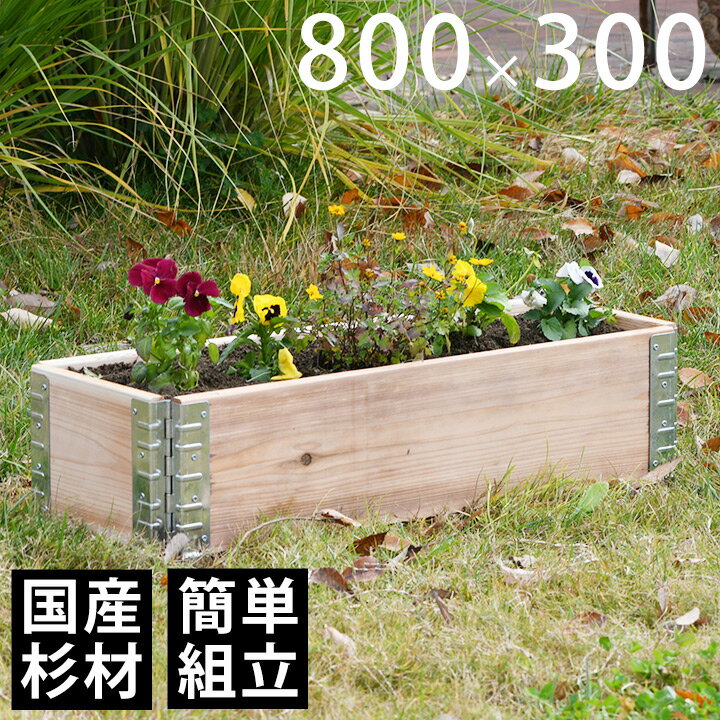 【木製プランター】 【ガーデニング】 【花壇】 「a+ design ガーデンボックス800×300 ナチュラル」
