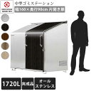 【中型】【ゴミ集積庫】【完成品お届け】「ゴミステーション スライドドア03 片開き扉 ステンレス 1720L」 ※法人宛配送限定(SN)
