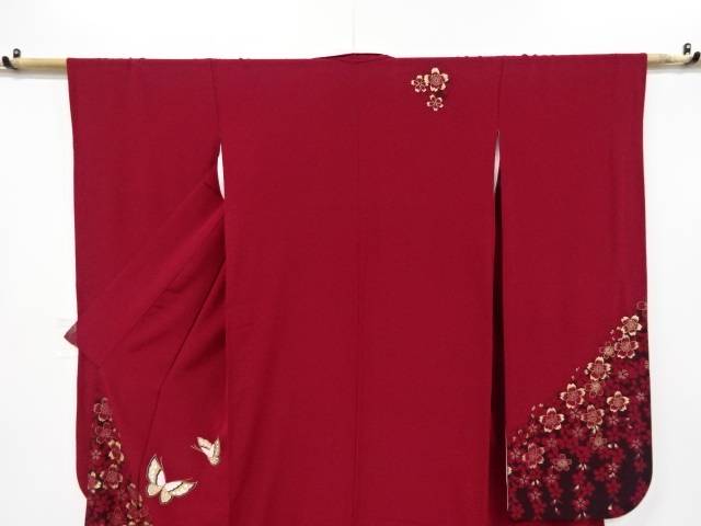 金彩桜に蝶模様振袖【リサイクル】【中古】【着】 宗sou