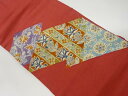縮緬地手描き華紋に花模様名古屋帯【リサイクル】【中古】【着】 宗sou CP2206(prc)【spoff】
