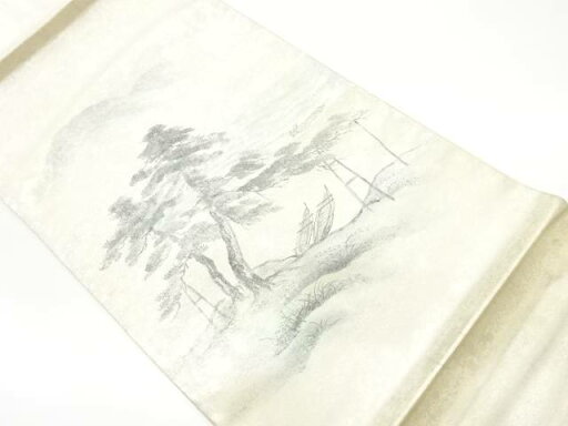 手描き松に船・風景模様袋帯【リサイクル】【中古】【着】 宗sou(prc) 手描き松に船・風景模様袋帯【リサイクル】【中古】【着】 宗sou(prc)