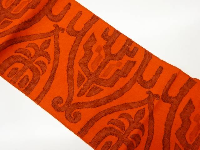 手織り真綿紬抽象模様織出し名古屋帯【リサイクル】【中古】【着】 宗sou(prc)