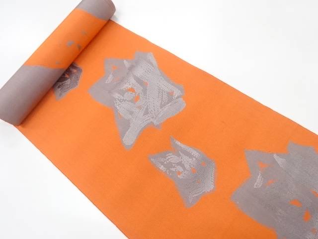 抽象模様織出し八寸帯地反物【アンティーク】【中古】【着】 宗sou(prc)