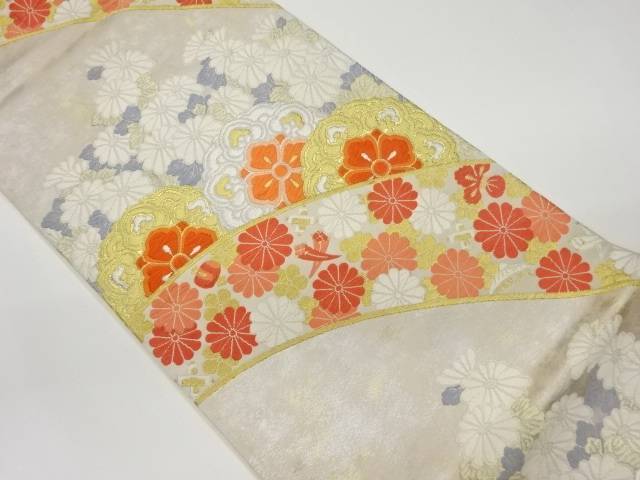 菊に華紋・宝尽くし模様織出し袋帯【リサイクル】【中古】【着】 宗sou(prc)(4)