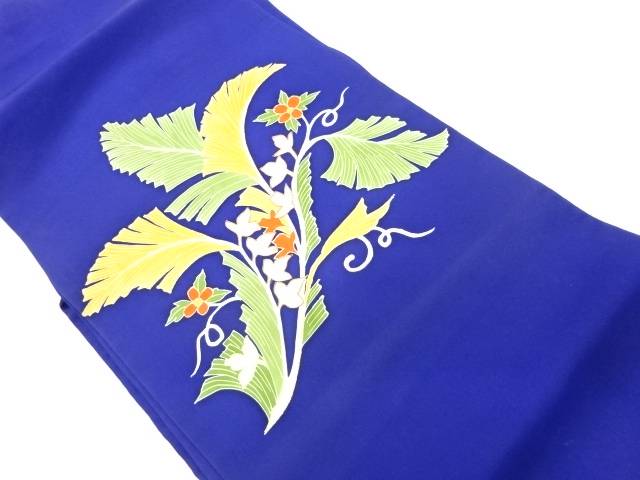 塩瀬金彩手描き草花模様刺繍名古屋帯【リサイクル】【中古】【着】 宗sou(prc)