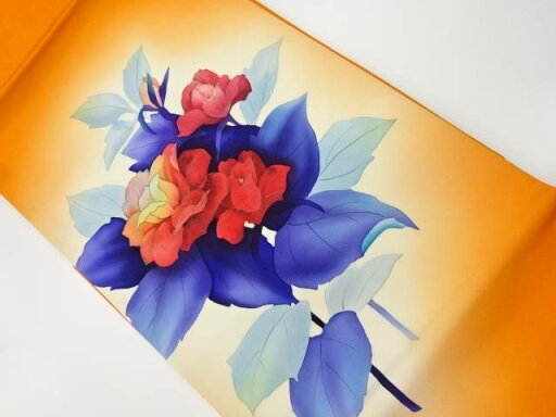 塩瀬金彩手描き花模様名古屋帯【リサイクル】【中古】【着】 宗sou(prc) 塩瀬金彩手描き花模様名古屋帯【リサイクル】【中古】【着】 宗sou(prc)