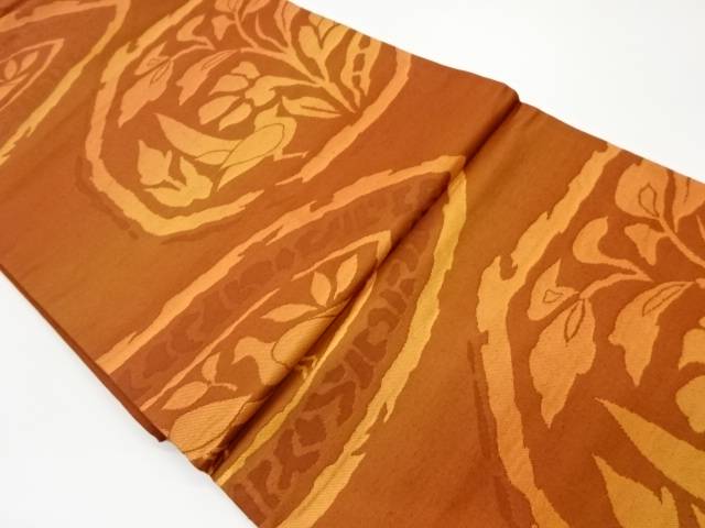 抽象花鳥模様織出し名古屋帯【リサイクル】【中古】【着】 宗sou(prc)