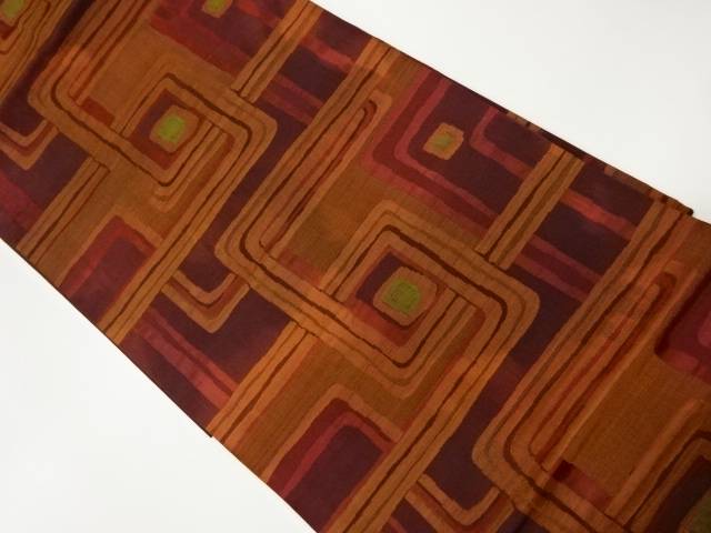 幾何学模様織出し名古屋帯【リサイクル】【中古】【着】 宗sou(prc)