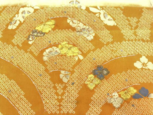 鹿の子に花模様刺繍名古屋帯【アンティーク】【中古】【着】 宗sou(prc) 鹿の子に花模様刺繍名古屋帯【アンティーク】【中古】【着】 宗sou(prc)