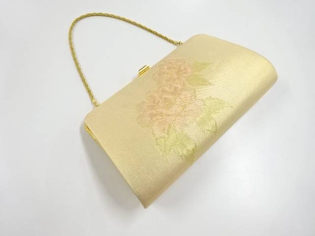 金糸花模様織り出し和装バッグ【リサイクル】【中古】【着】 宗sou(prc)