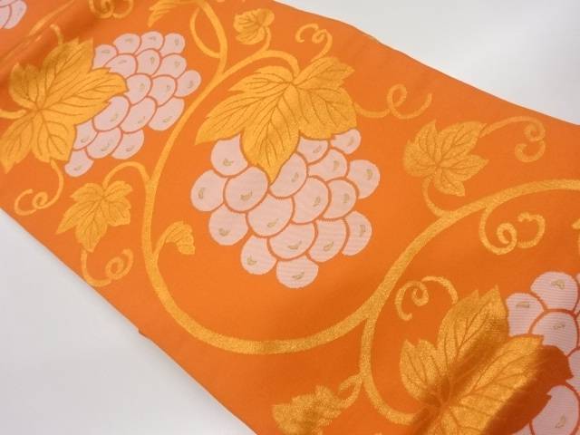 葡萄模様織出し名古屋帯【リサイクル】【中古】【着】 宗sou(prc)