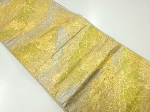 鶴に草花模様織出し袋帯【リサイクル】【中古】【着】 宗sou(prc) 鶴に草花模様織出し袋帯【リサイクル】【中古】【着】 宗sou(prc)