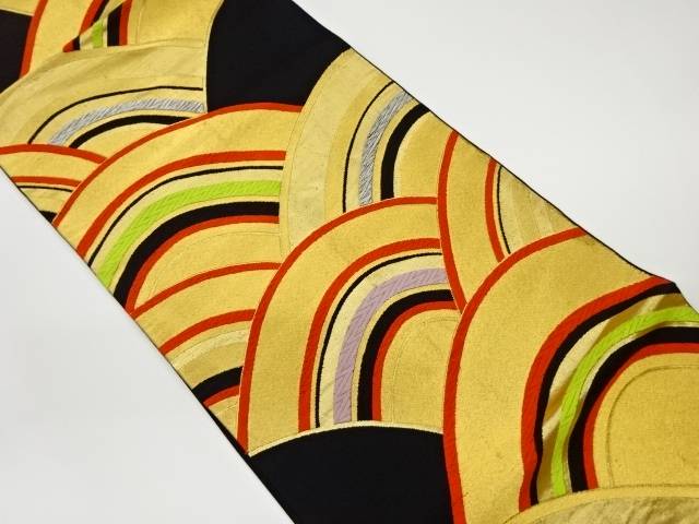 青海波模様織出し袋帯【リサイクル】【中古】【着】 宗sou(prc)