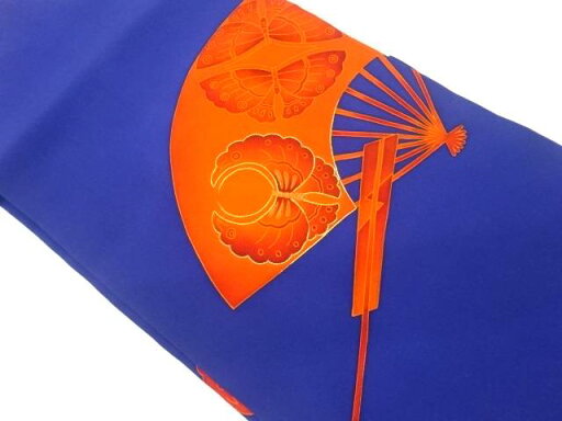 塩瀬金駒刺繍扇に蝶模様名古屋帯【リサイクル】【中古】【着】 宗sou(prc) 塩瀬金駒刺繍扇に蝶模様名古屋帯【リサイクル】【中古】【着】 宗sou(prc)