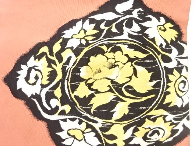 綴れ菱に草花模様織出し名古屋帯【アンティーク】【中古】【着】 宗sou(prc)