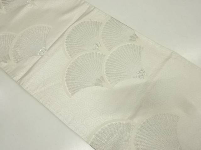 菊青海波に亀甲模様織出し袋帯(材料)【アンティーク】【中古】【着】 宗sou(prc)