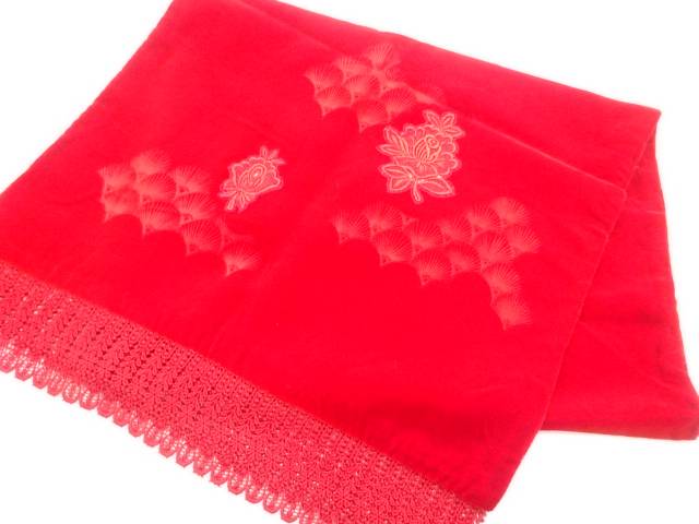 ビロードレース花模様ショール【リサイクル】【中古】【着】 宗sou(prc)