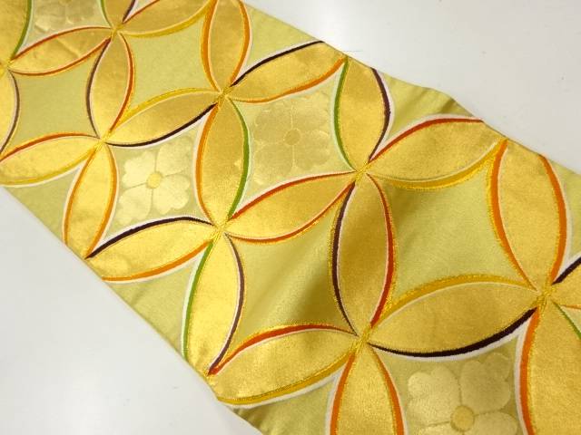 花七宝模様織出し袋帯【リサイクル】【中古】【着】 宗sou(prc)