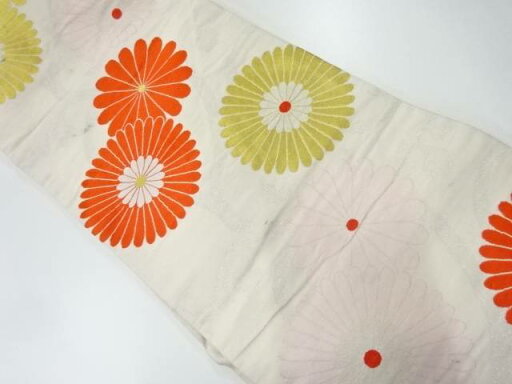 菊唐草模様織出し名古屋帯(着用可)【アンティーク】【中古】【着】 宗sou(prc) 菊唐草模様織出し名古屋帯(着用可)【アンティーク】【中古】【着】 宗sou(prc)