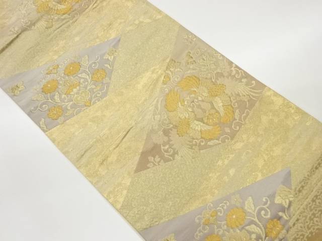鳳凰に花唐草模様織出し袋帯【リサイクル】【中古】【着】 宗sou